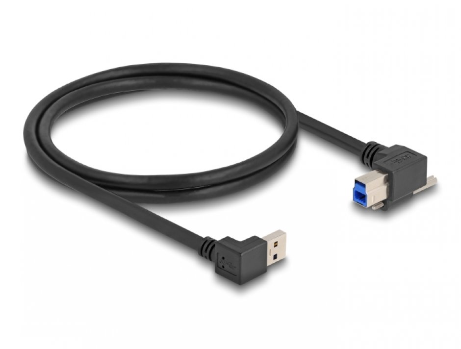 Imagine Cablu USB 3.2-A la USB-B unghi T-T 1m, Delock 80481